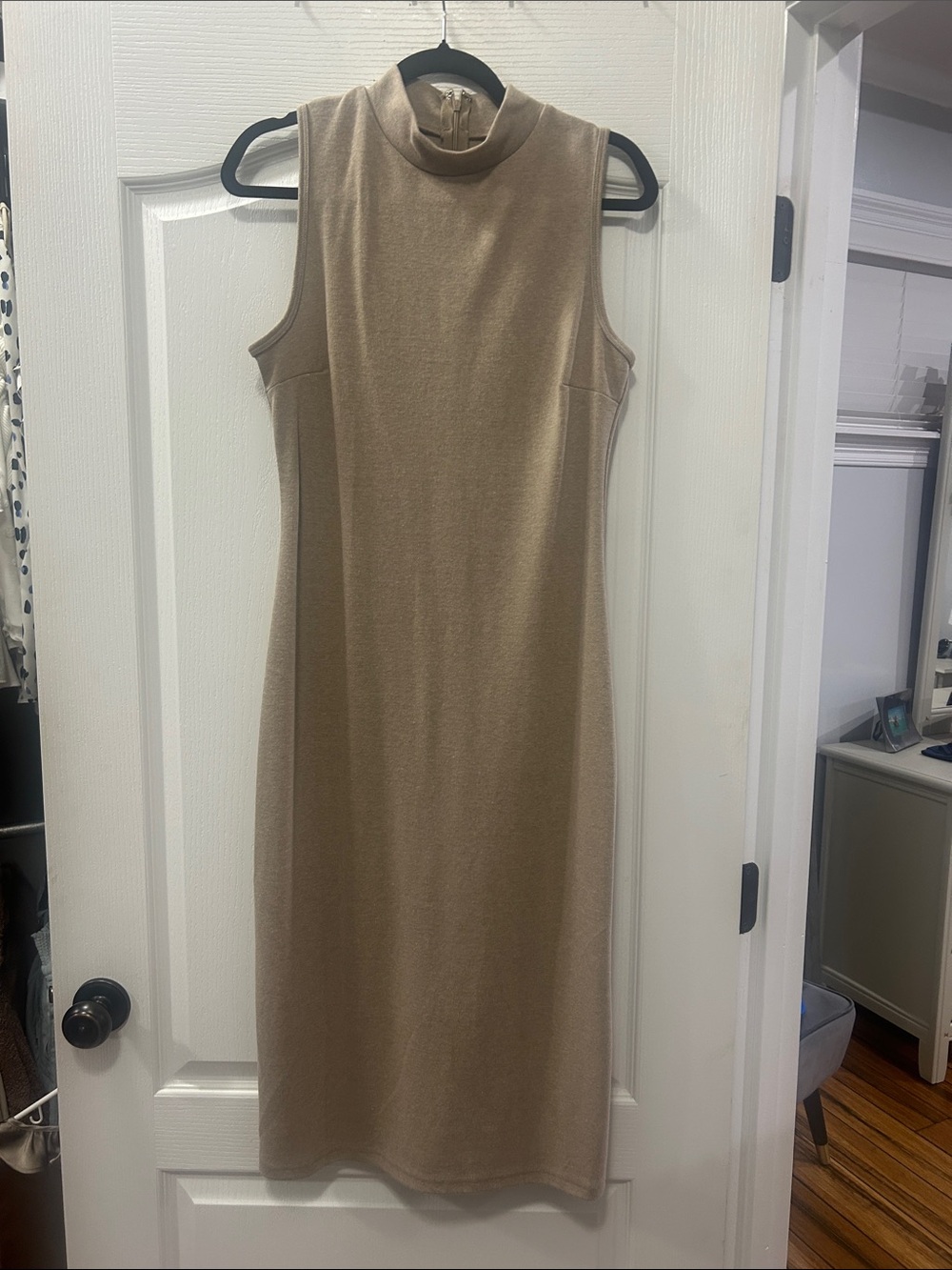 She + Sky Sleeveless Mock Neck Maxi Dress in Camel never worn